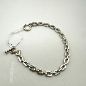 8" solid sterling silver stamped Mexico link chain bracelet!